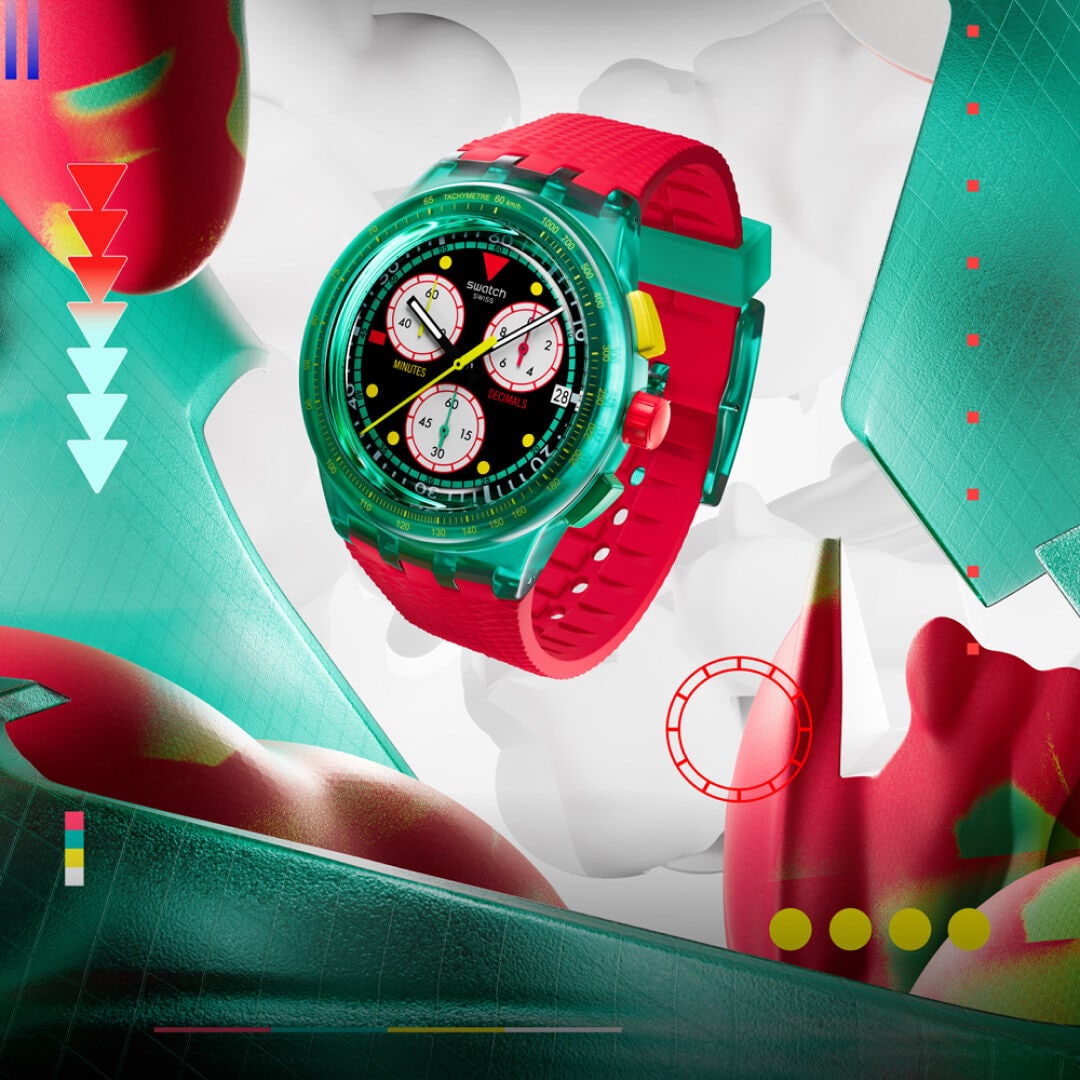 SWATCH NEON EMERALD CHRONO